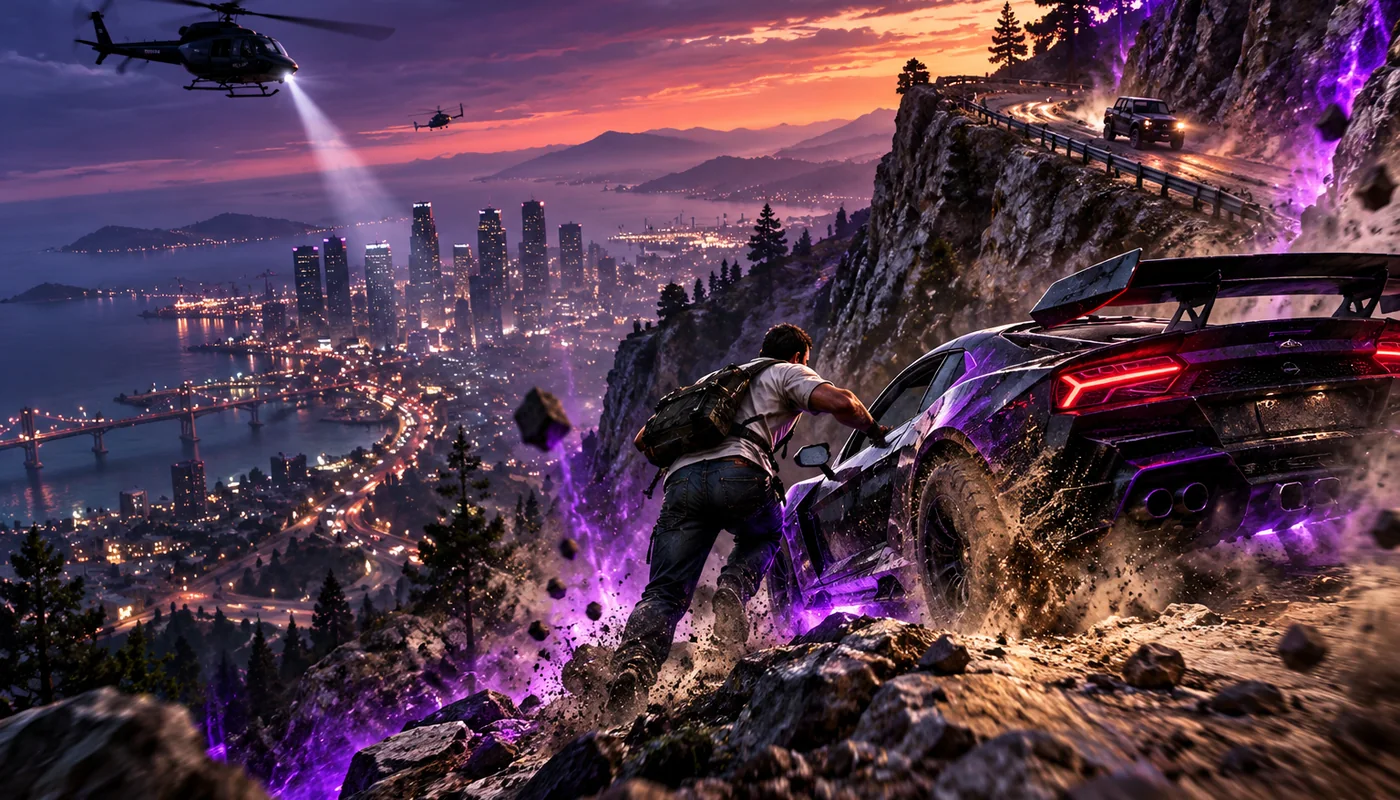 GTA 5 dağa tırmanma kaos modu temalı kapak görseli